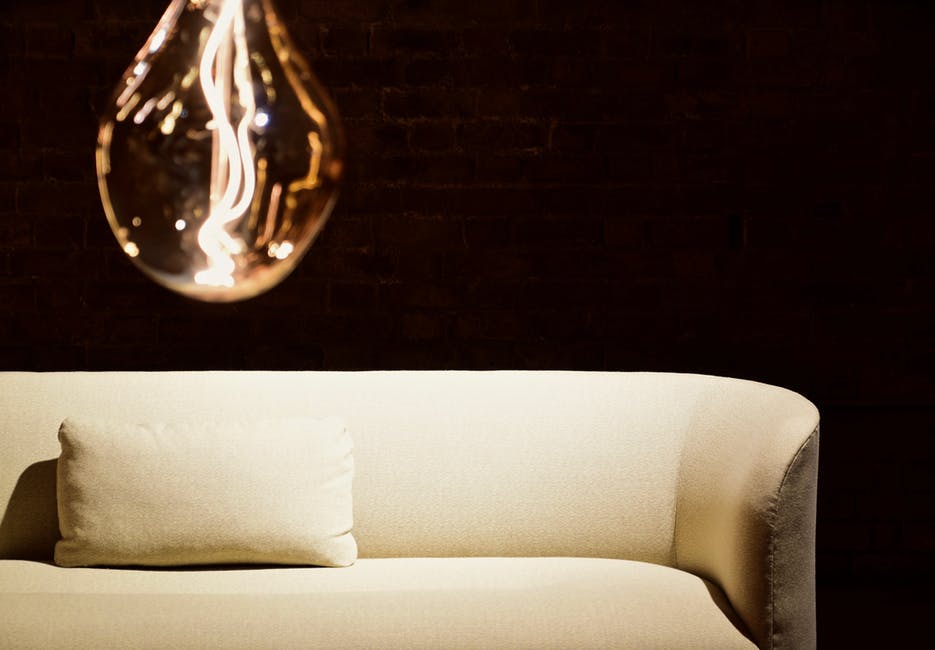 lightbulb and couch in living room