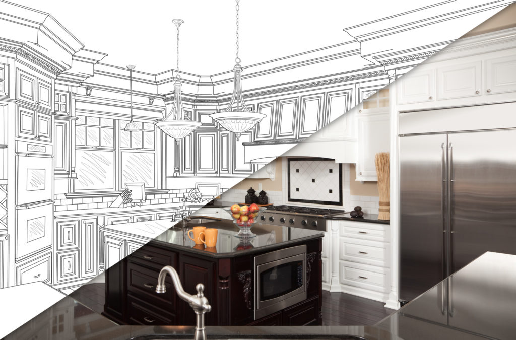 home remodeling sketch and photo
