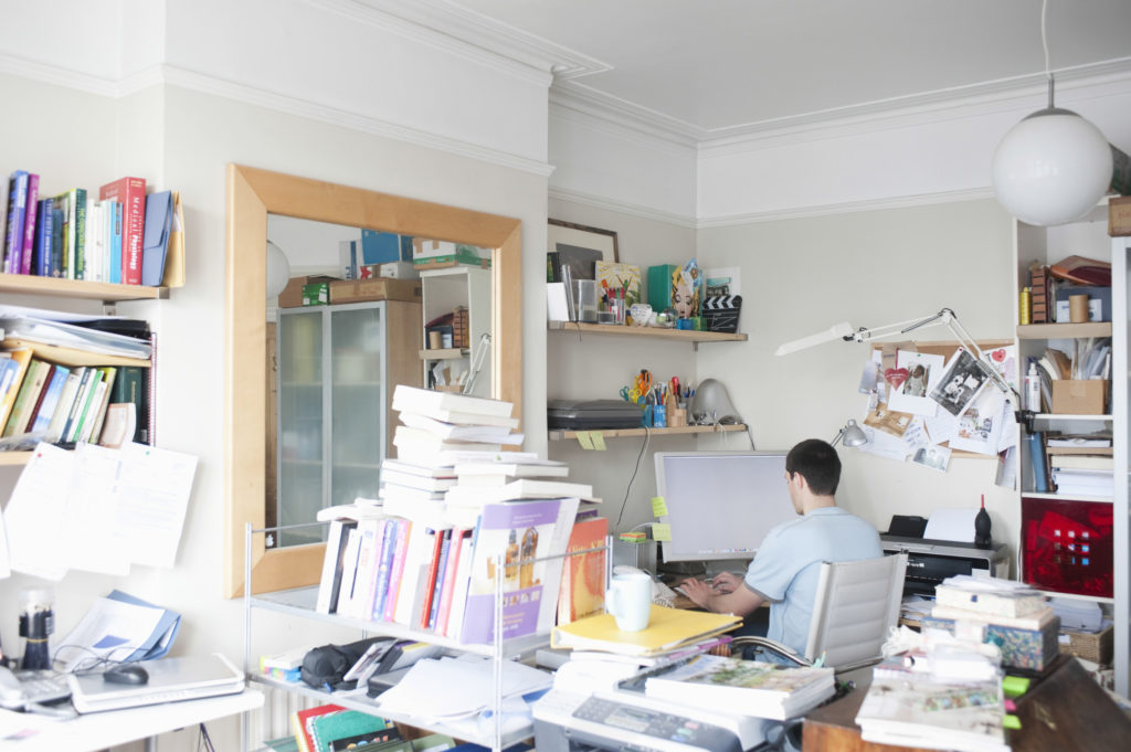 cluttered office